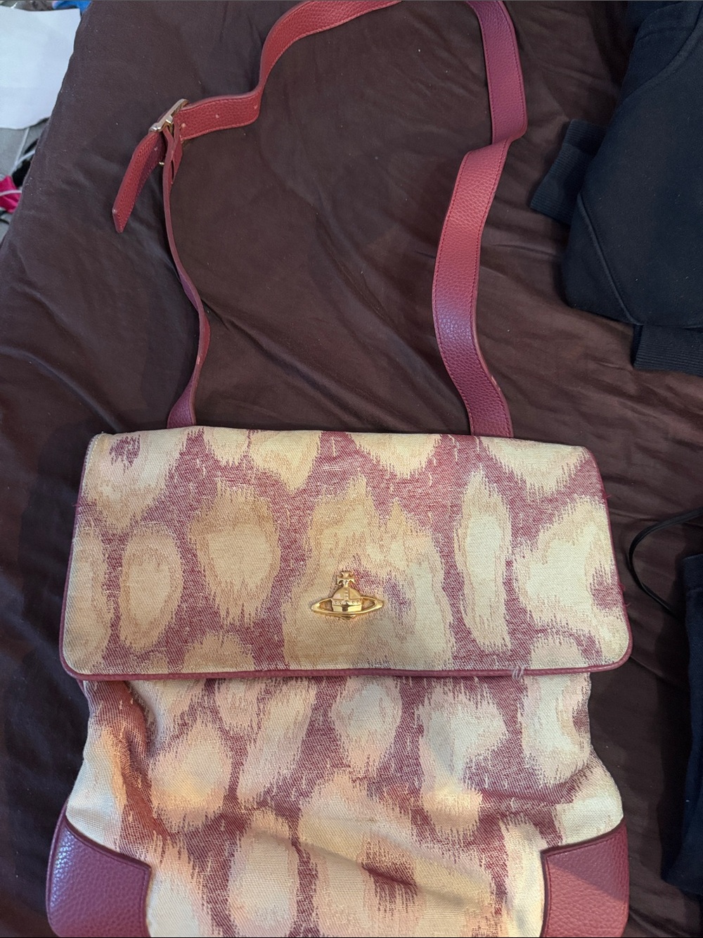 Vivienne Westwood jacquard flap messenger/shoulder bag